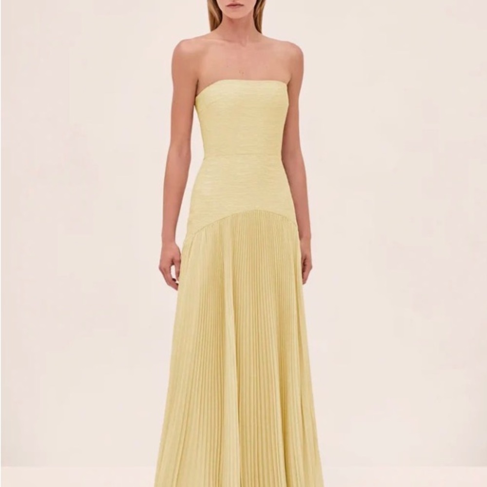 Alexis Strapless Light Yellow Gown